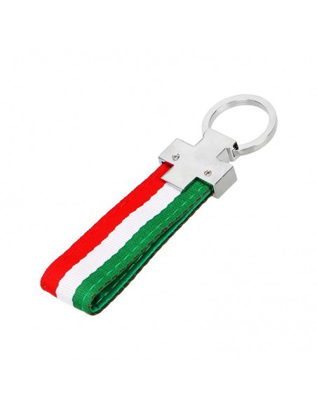 Porte clé drapeau Italie en acier inoxydable