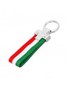Porte clé drapeau Italie en acier inoxydable