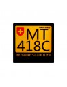 Plaque d'immatriculation jaune avec support