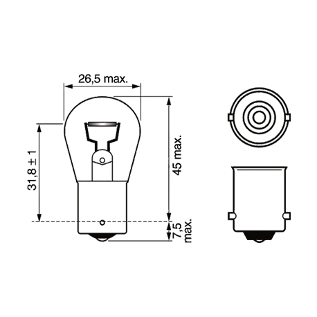 Ampoule BA15S 12V 21W Klaxcar