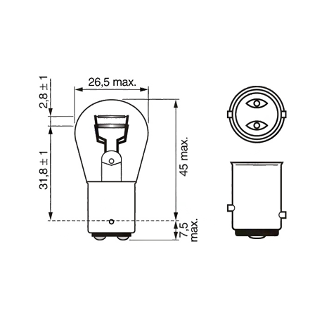 Ampoule BAY15D 12V 21/5W Klaxcar