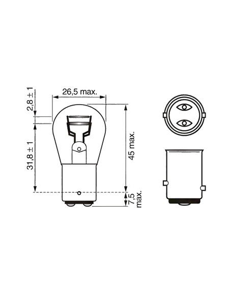 Ampoule BAY15D 12V 21/5W Klaxcar
