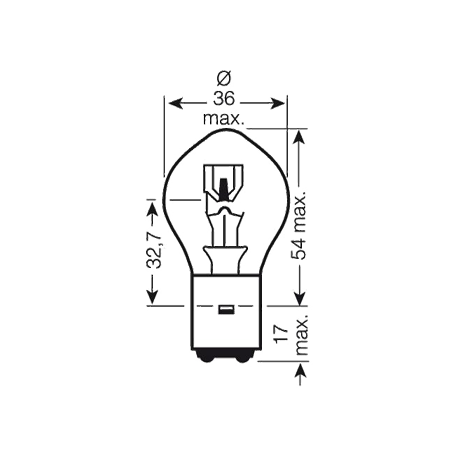 Ampoule B35 BA20D 12V 35/35W Trifa