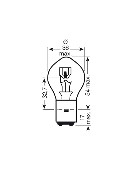 Ampoule B35 BA20D 12V 35/35W Trifa